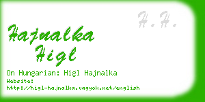 hajnalka higl business card